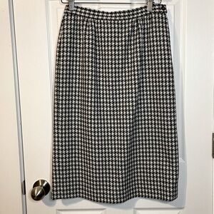VTG Pendleton houndstooth wool midi skirt petite sz S